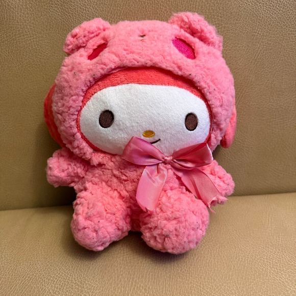 Sanrio Other - Sanrio My Melody Pink Bear Costume Sherpa Plush 7 Inch Satin Bow